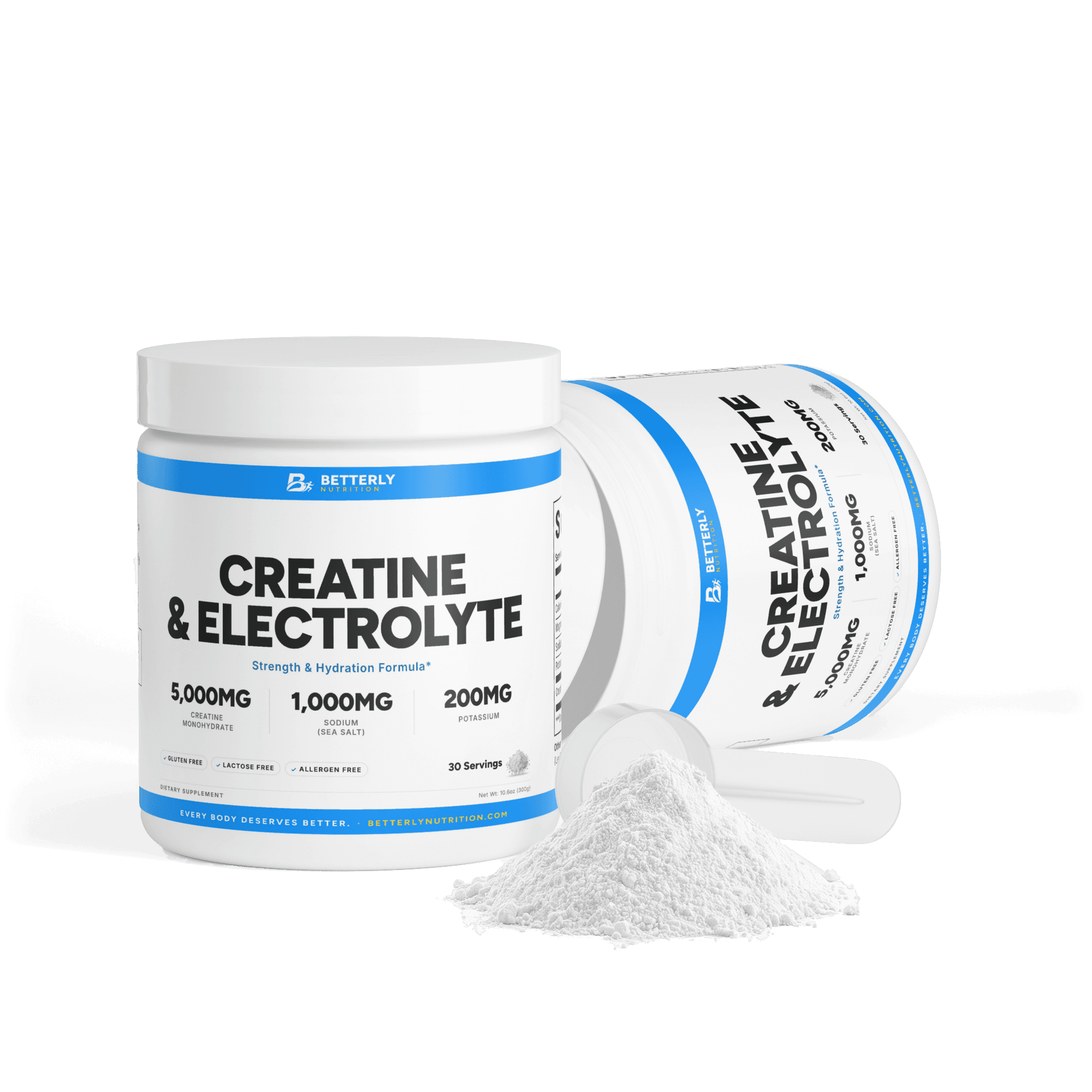 5g Creatine & Electrolyte Powder, opened to show the contents