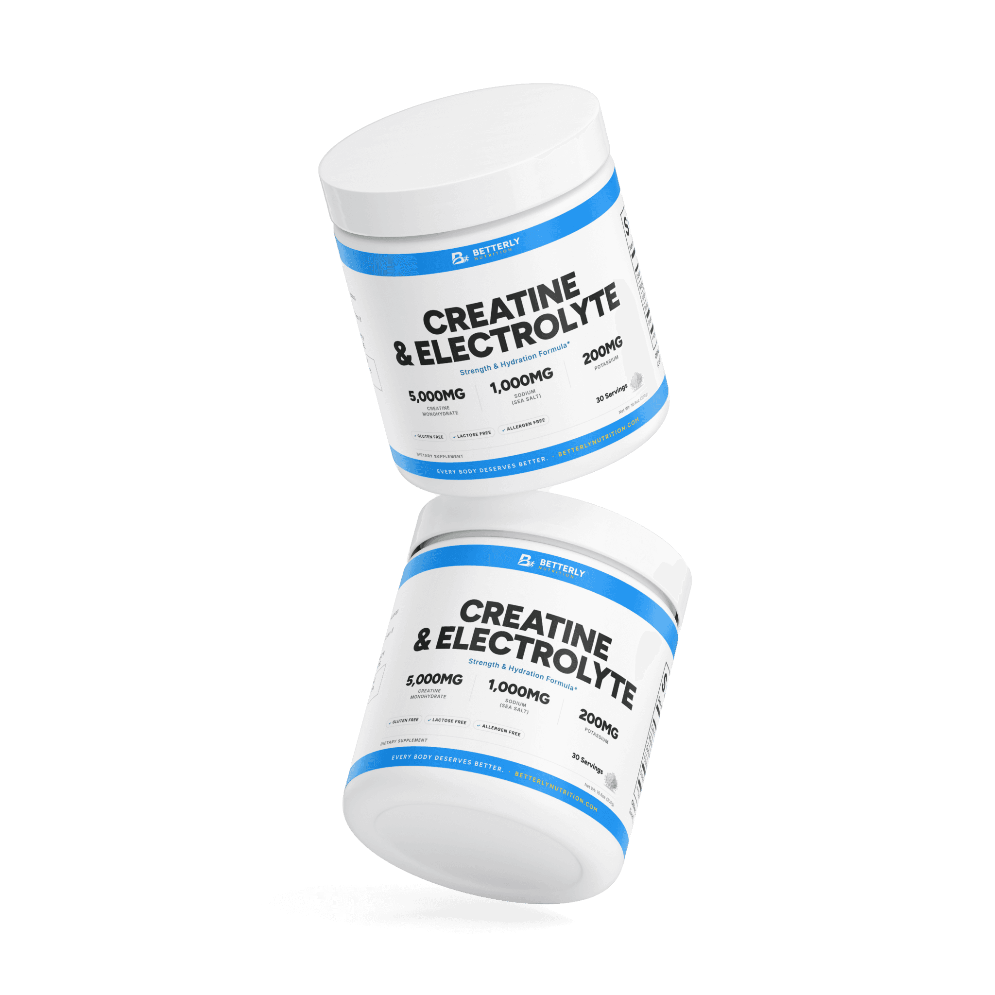 5g Creatine & Electrolyte Powder, stacked containers