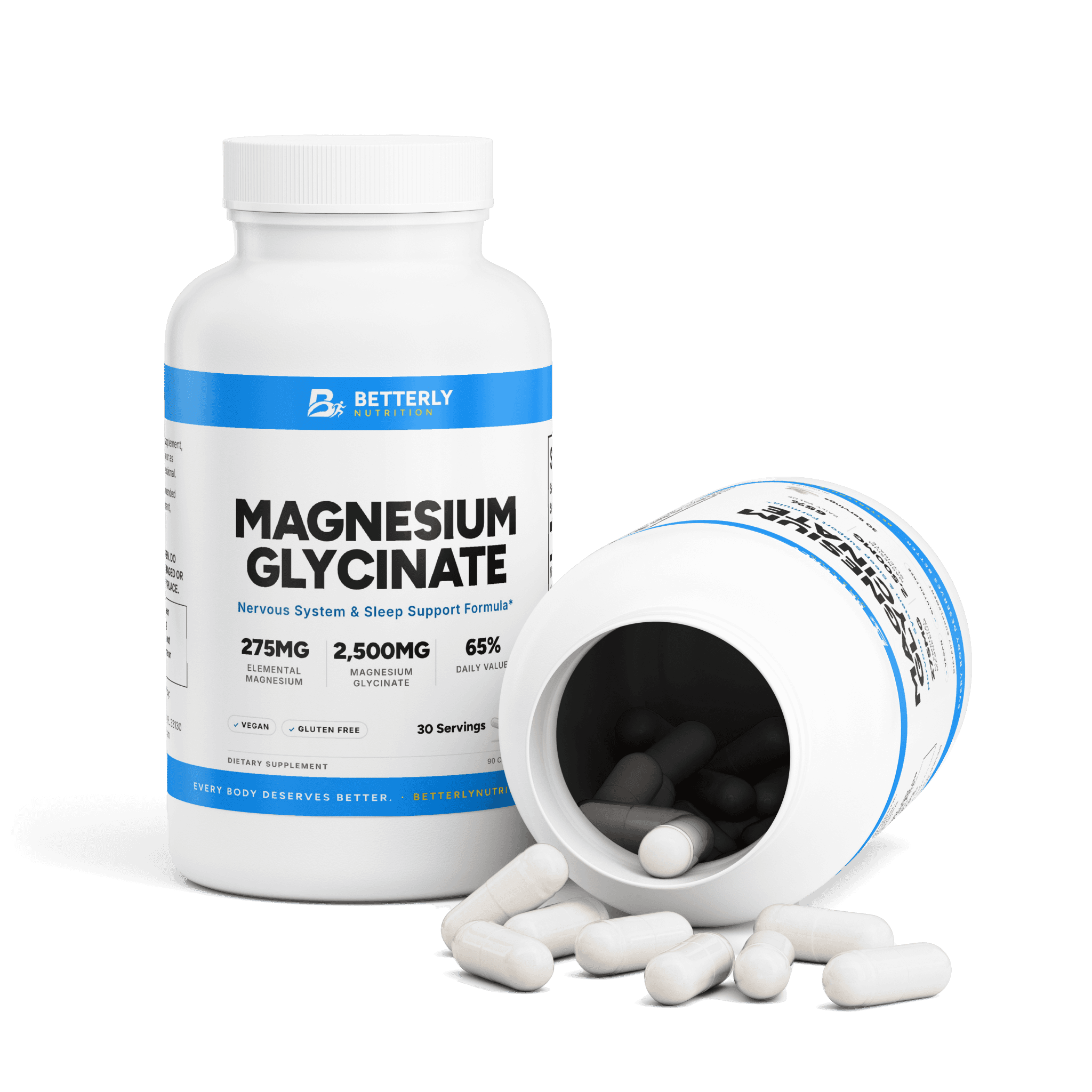 Magnesium Glycinate Capsules, opened to show the contents