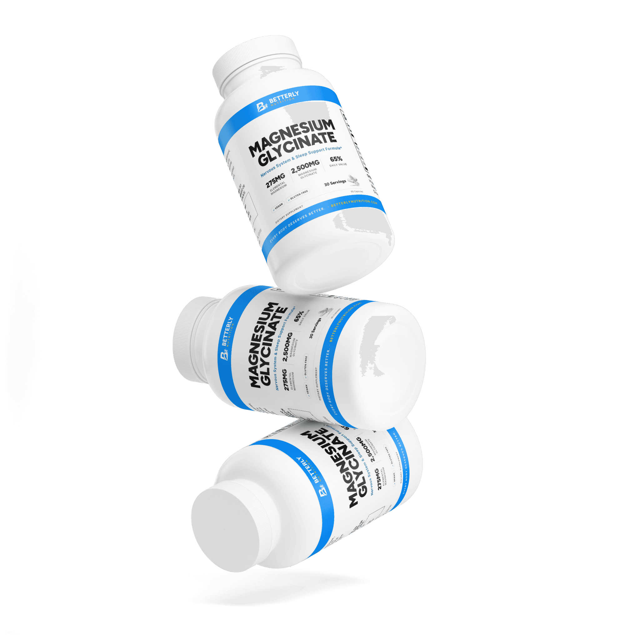 Magnesium Glycinate Capsules, stacked containers