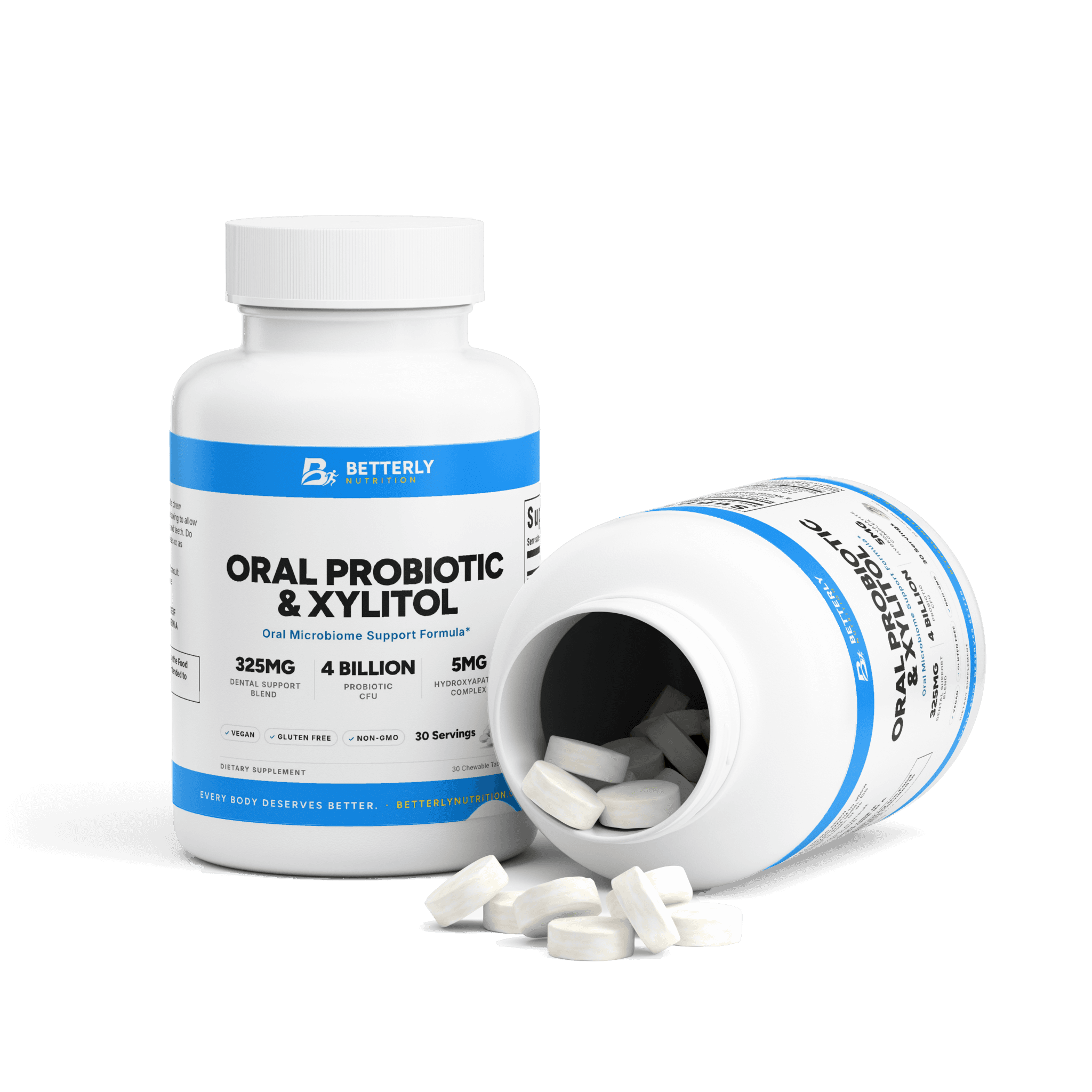 Oral Probiotic & Xylitol Chewables, opened to show the contents