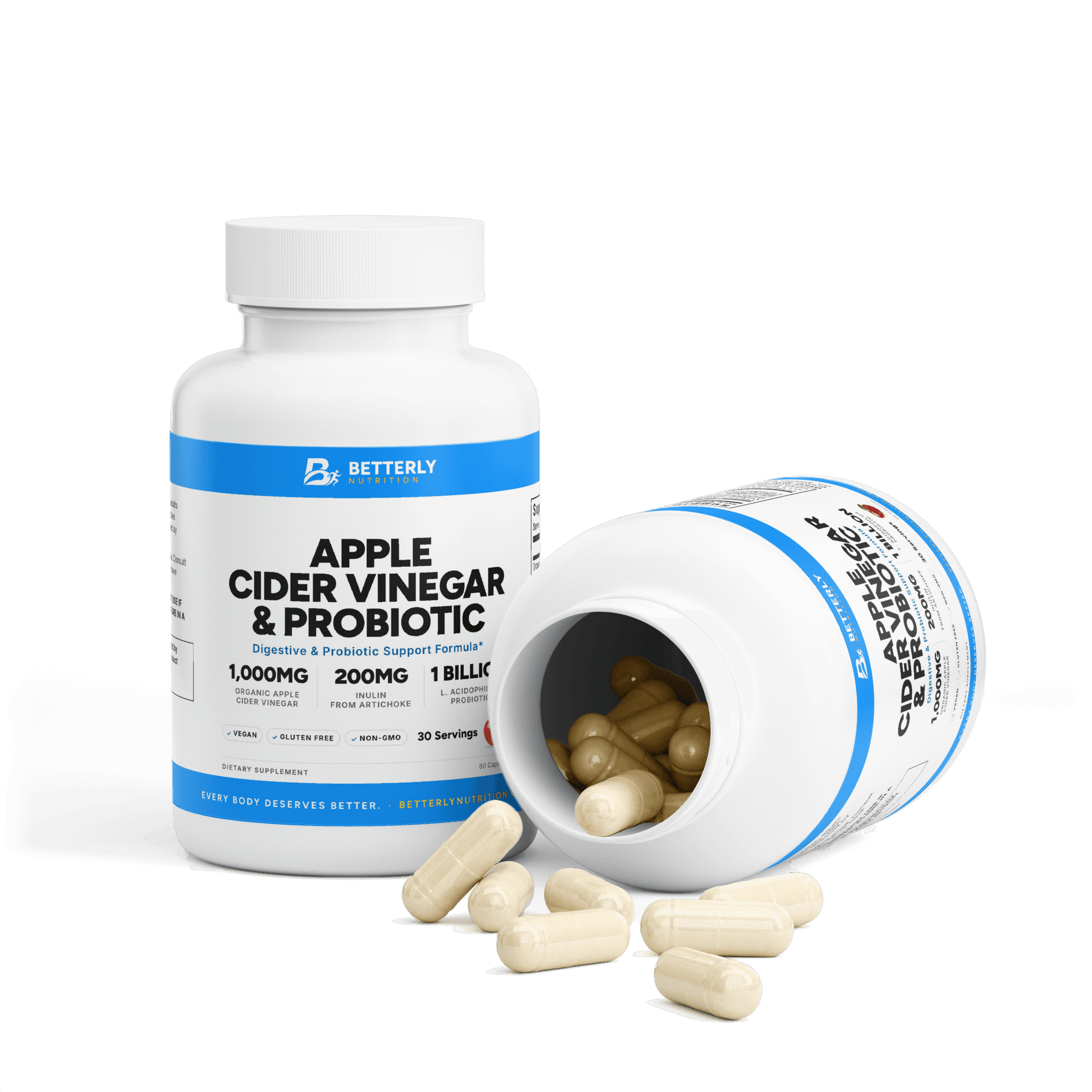 Apple Cider Vinegar & Probiotic Capsules, opened to show the contents