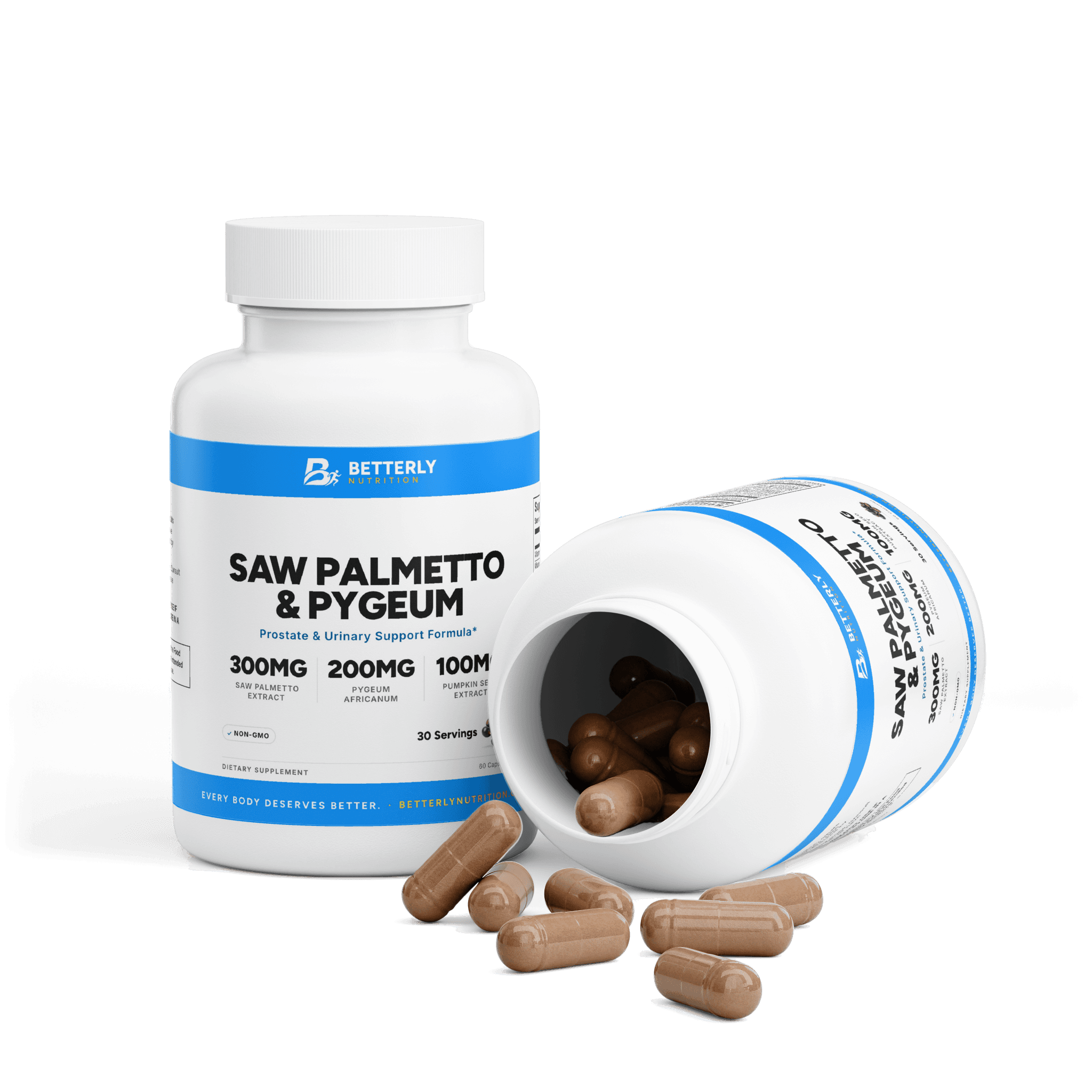 Saw Palmetto & Pygeum Prostate Capsules, opened to show the contents