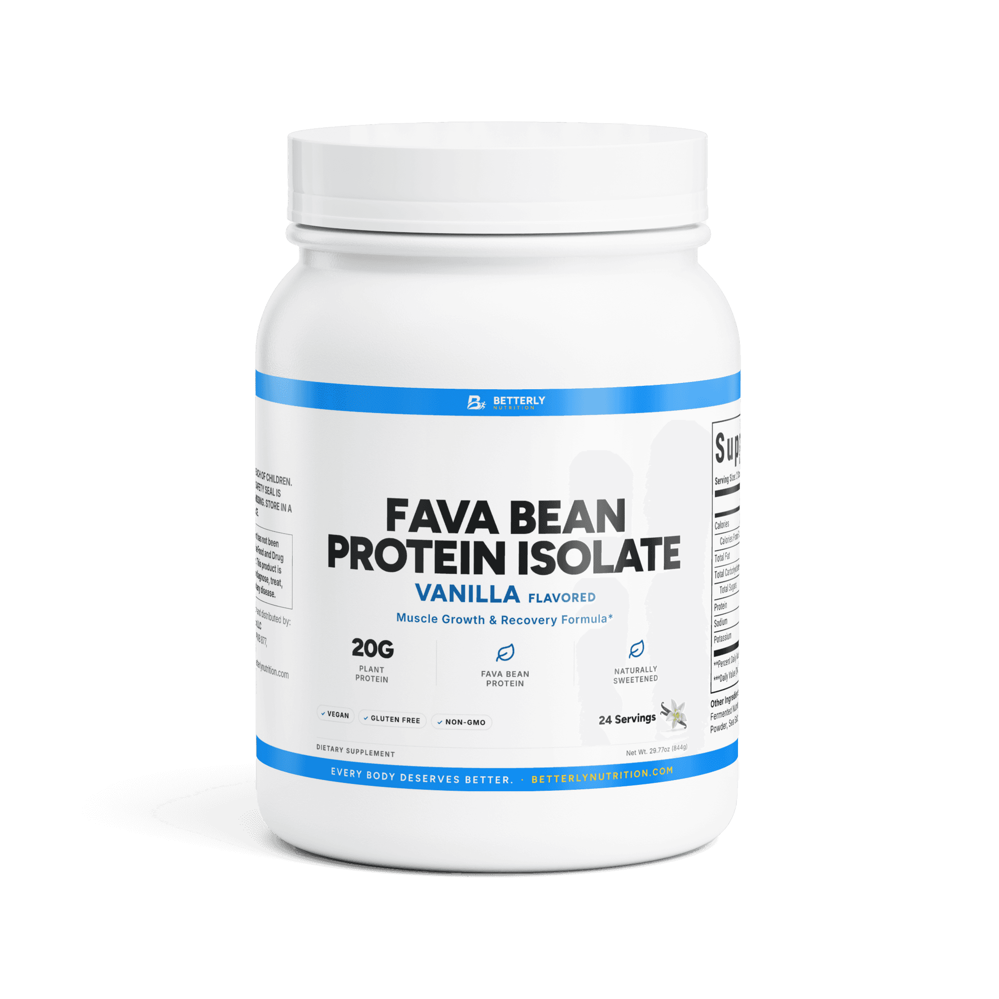 Fava Bean Protein Isolate Powder — Vanilla, front label