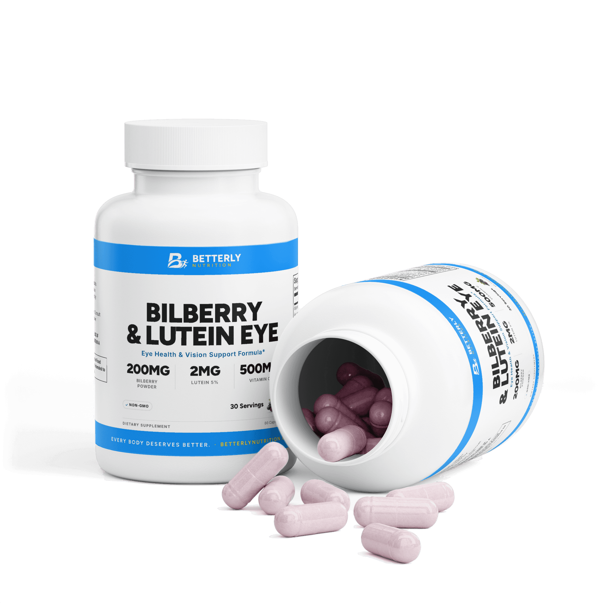 Bilberry & Lutein Eye Capsules, opened to show the contents