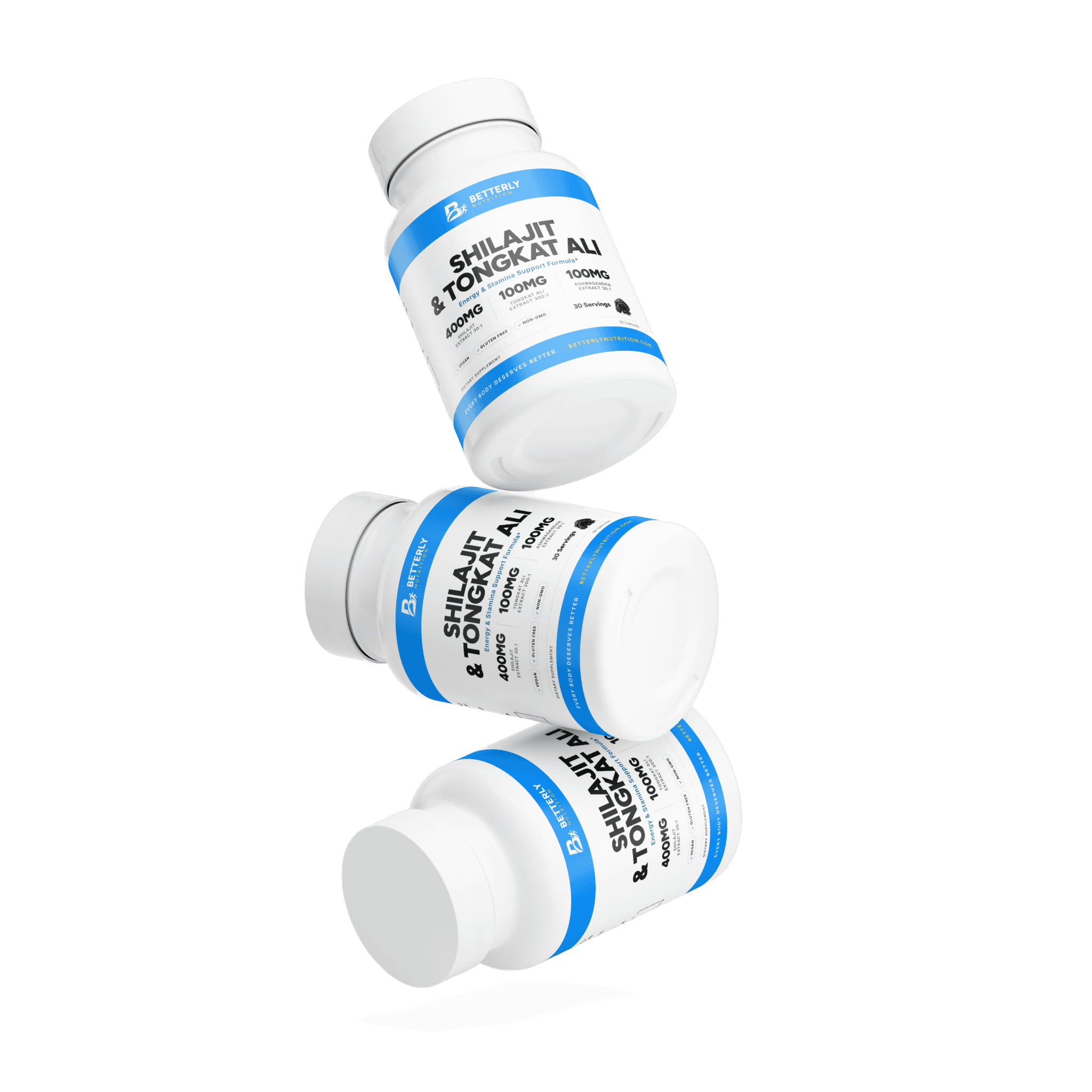 Shilajit & Tongkat Ali Capsules, opened to show the contents