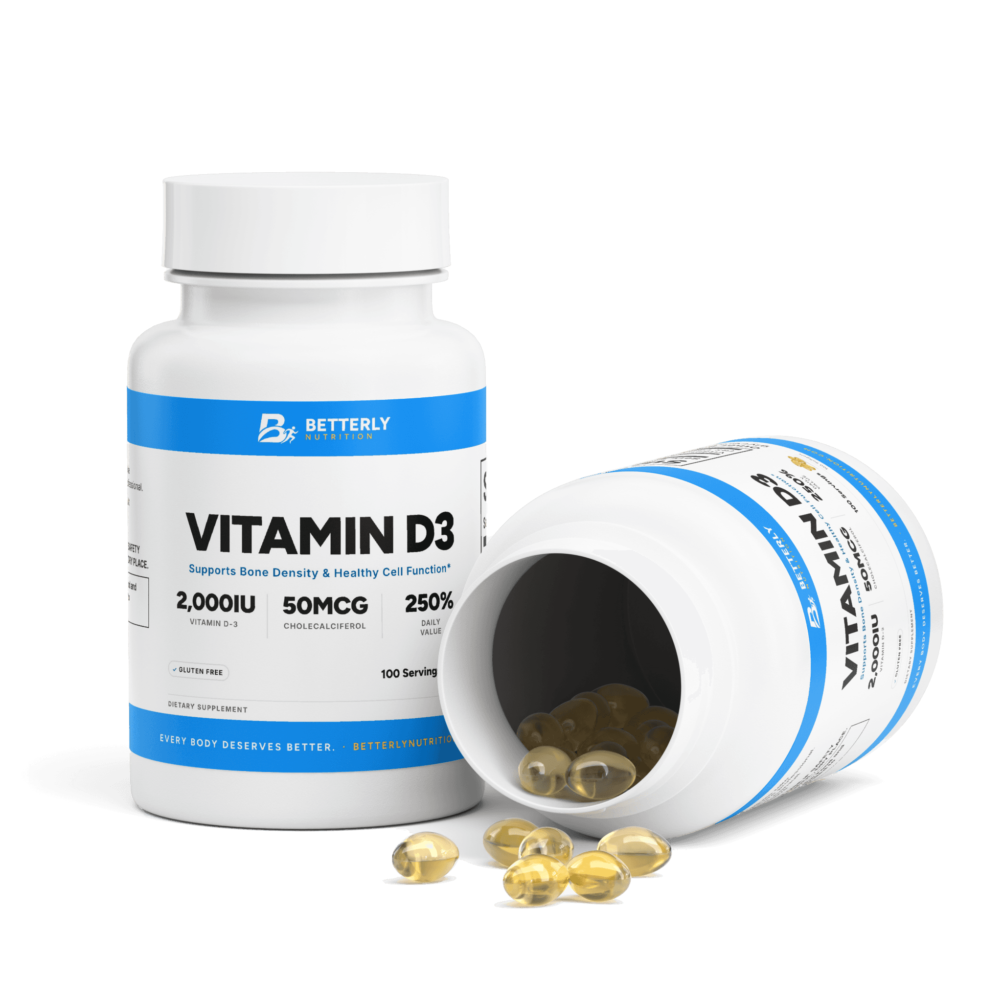 Vitamin D3 Softgels, opened to show the contents