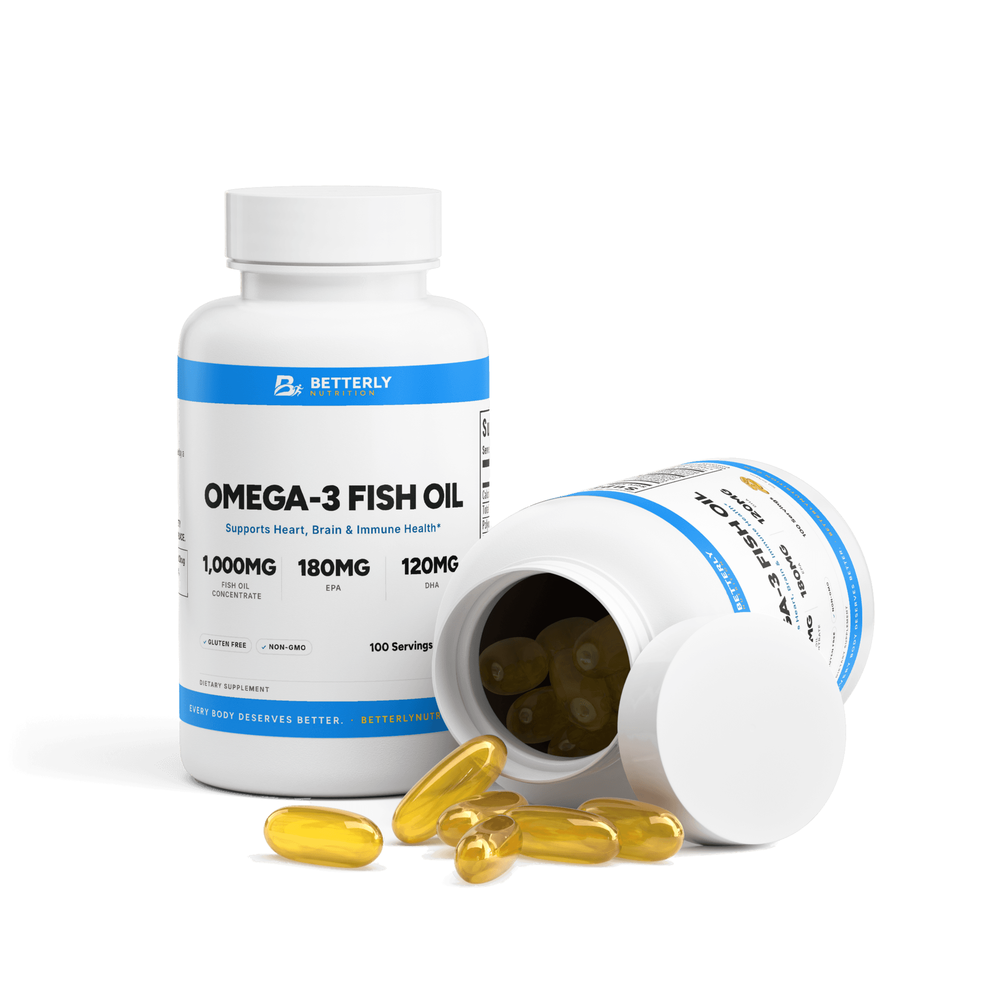 Omega-3 Fish Oil Softgels, opened to show the contents