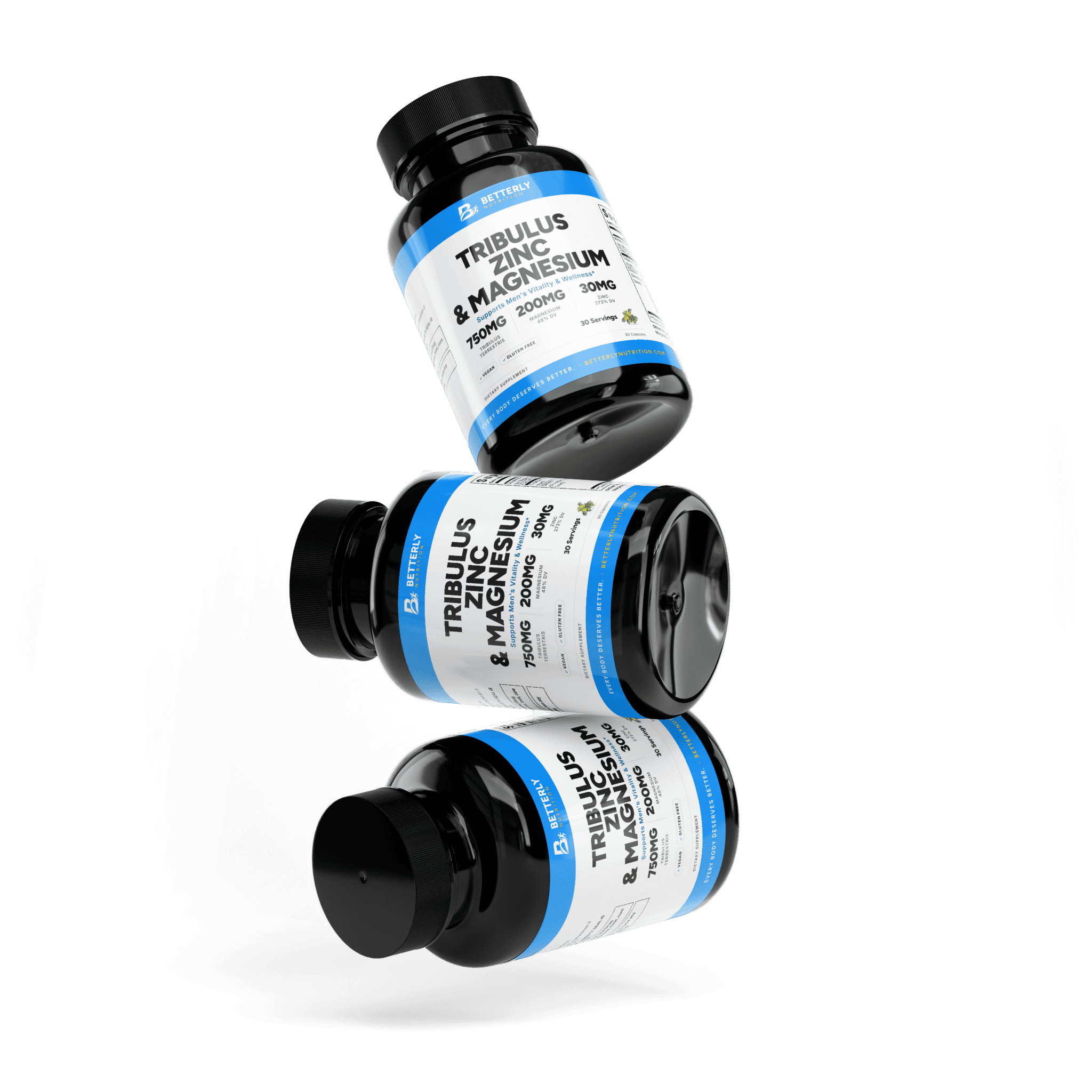 Tribulus, Zinc & Magnesium Capsules, stacked containers