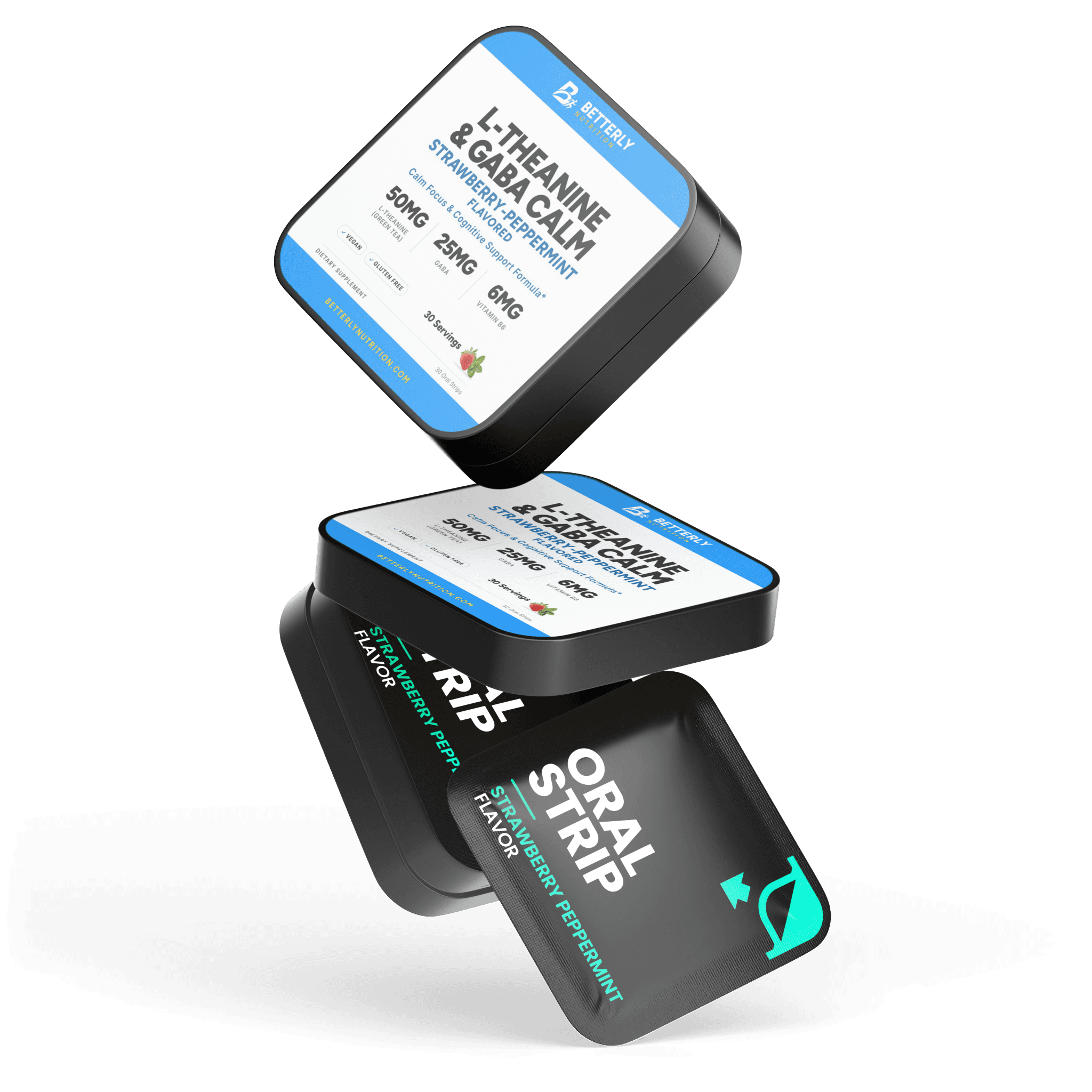 L-Theanine & GABA Calm Strips, stacked containers