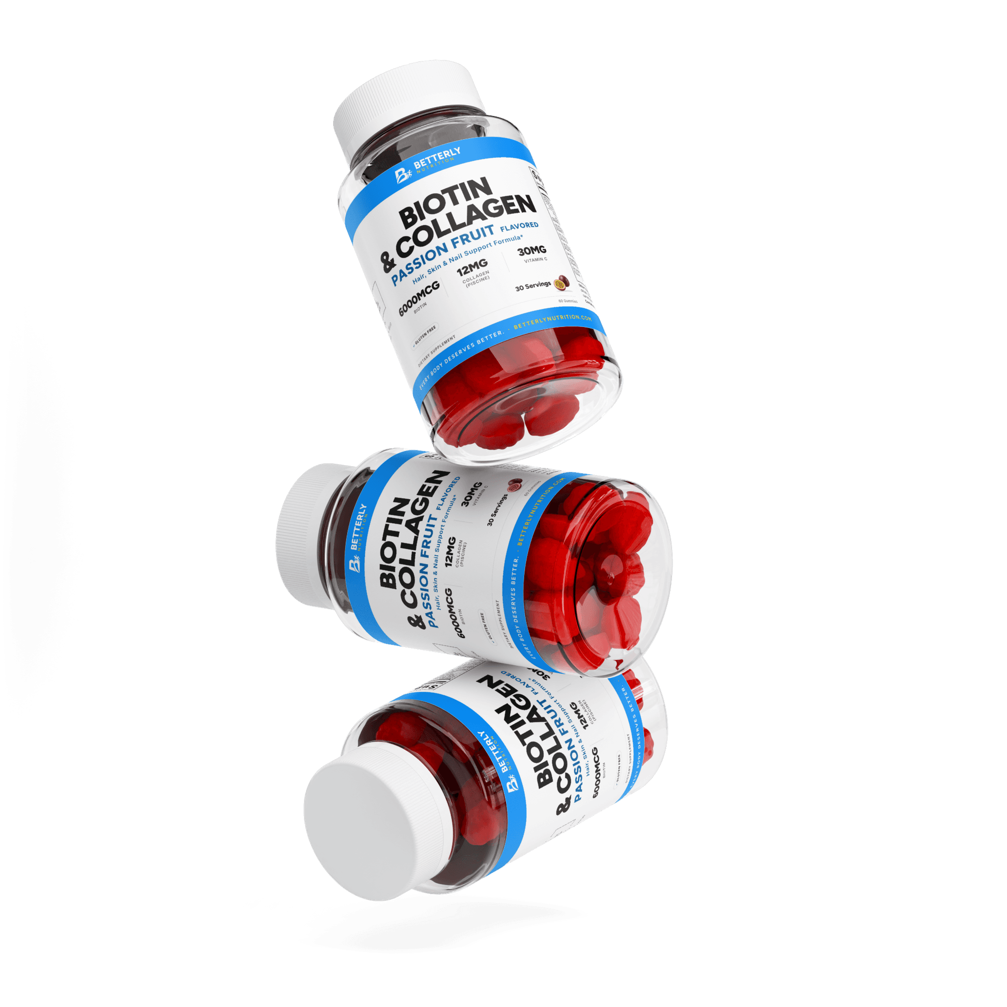 Biotin & Collagen Gummies, stacked containers