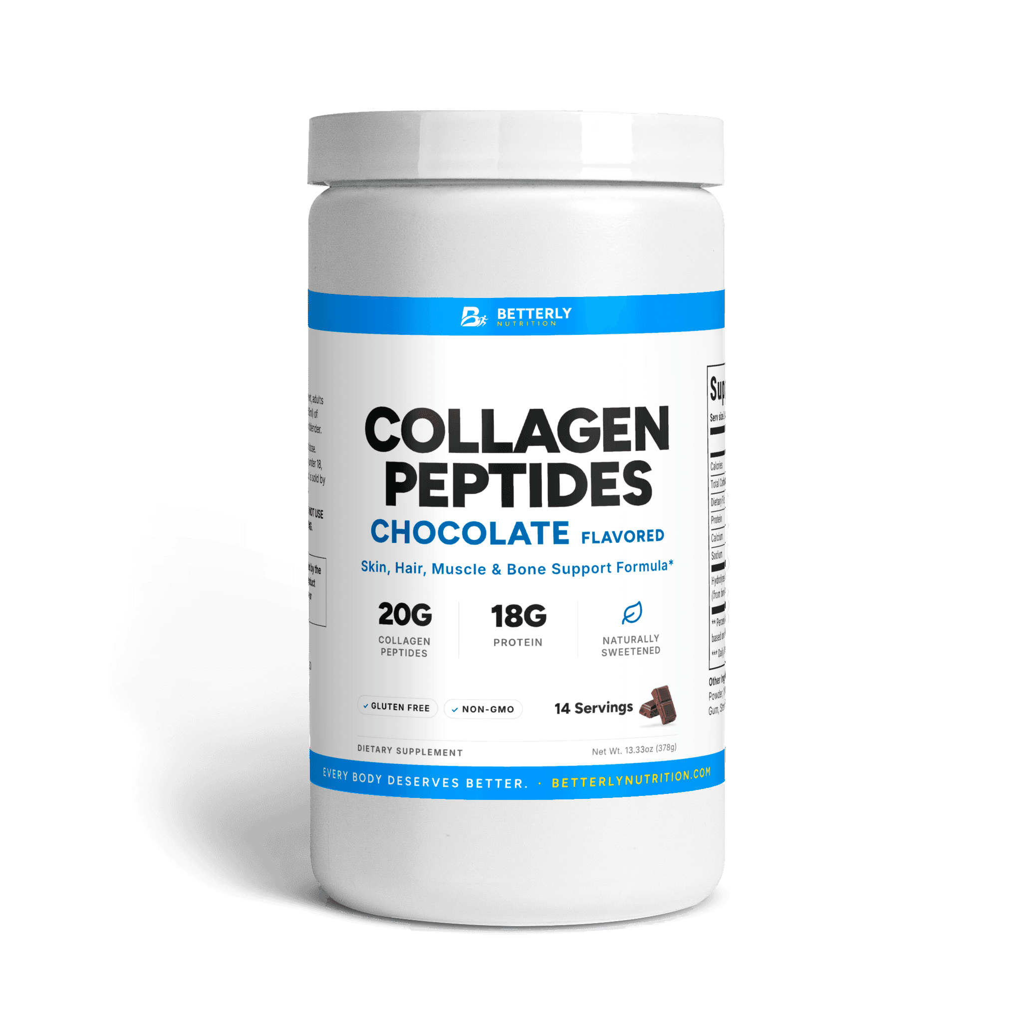 Collagen Peptides Powder — Chocolate, front label