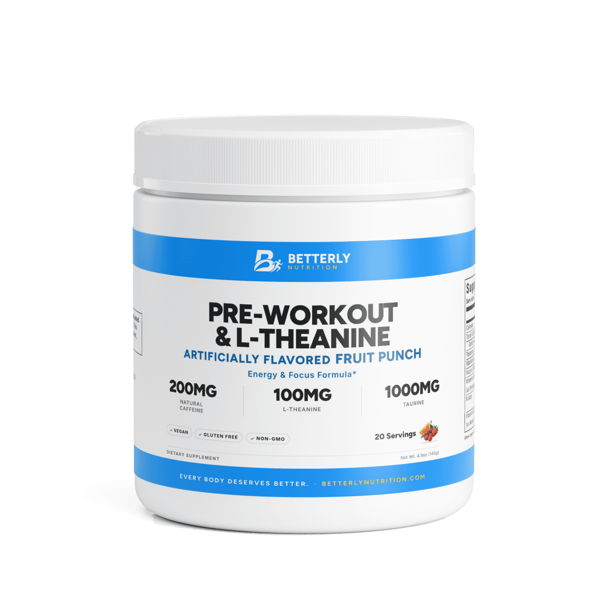 Pre-Workout Caffeine & L-Theanine Energy Powder