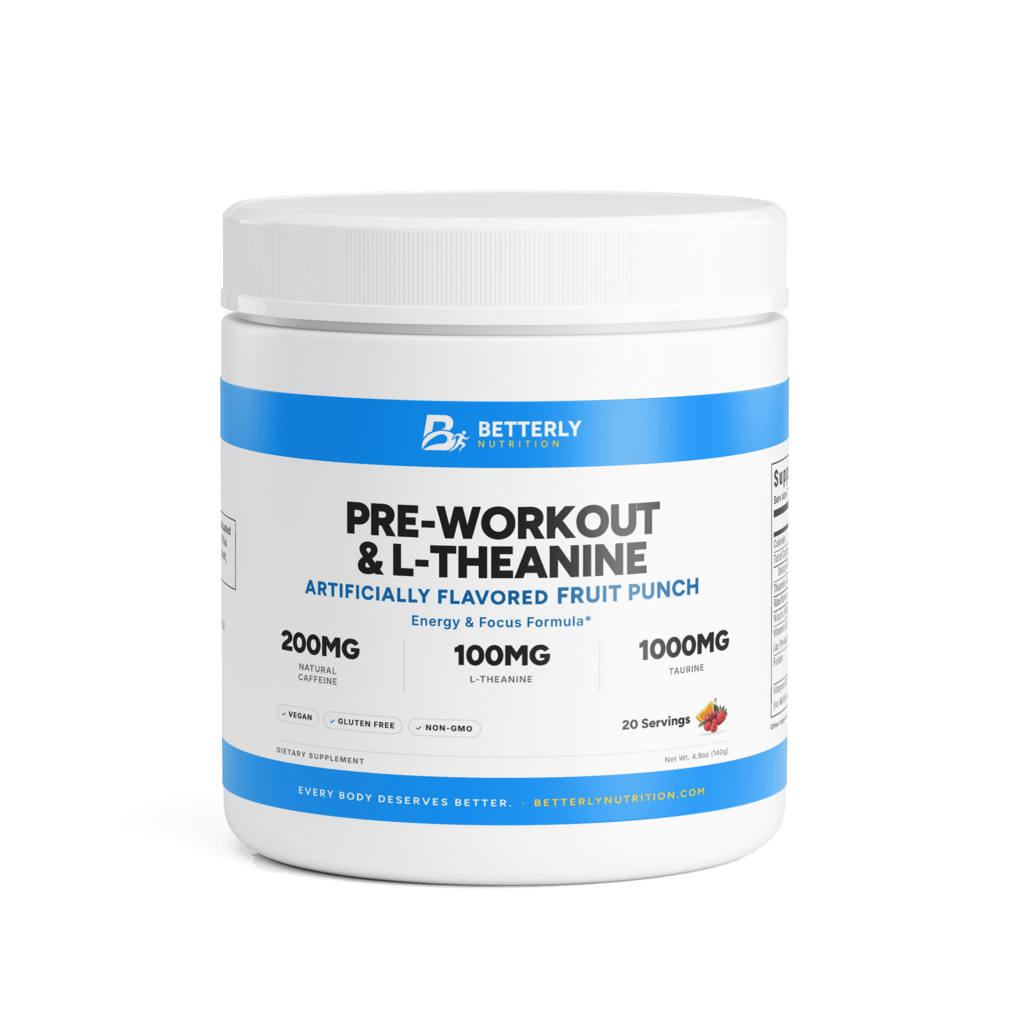 Pre-Workout Caffeine & L-Theanine Energy Powder