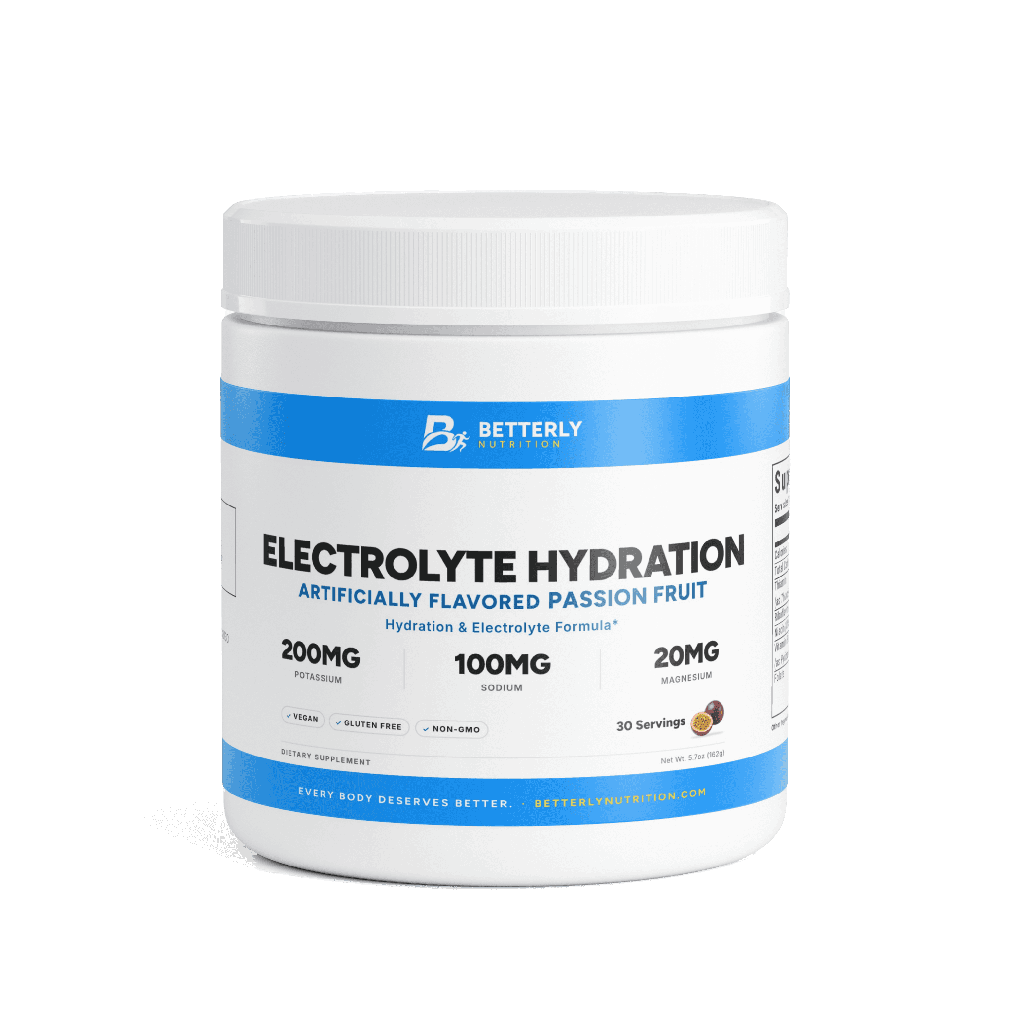 Electrolyte Hydration Powder — Passion Fruit, front label