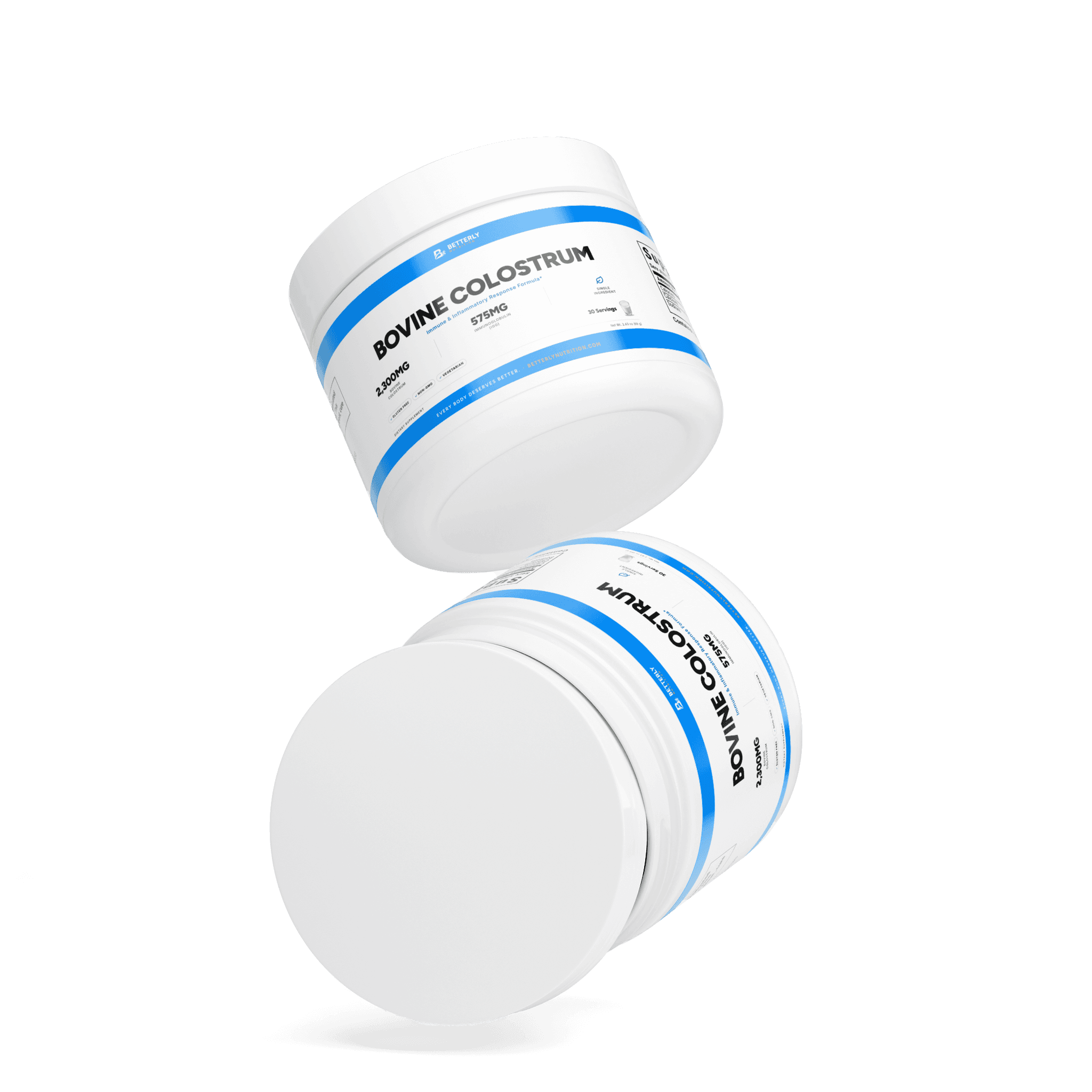 2,300mg Bovine Colostrum Powder, stacked containers