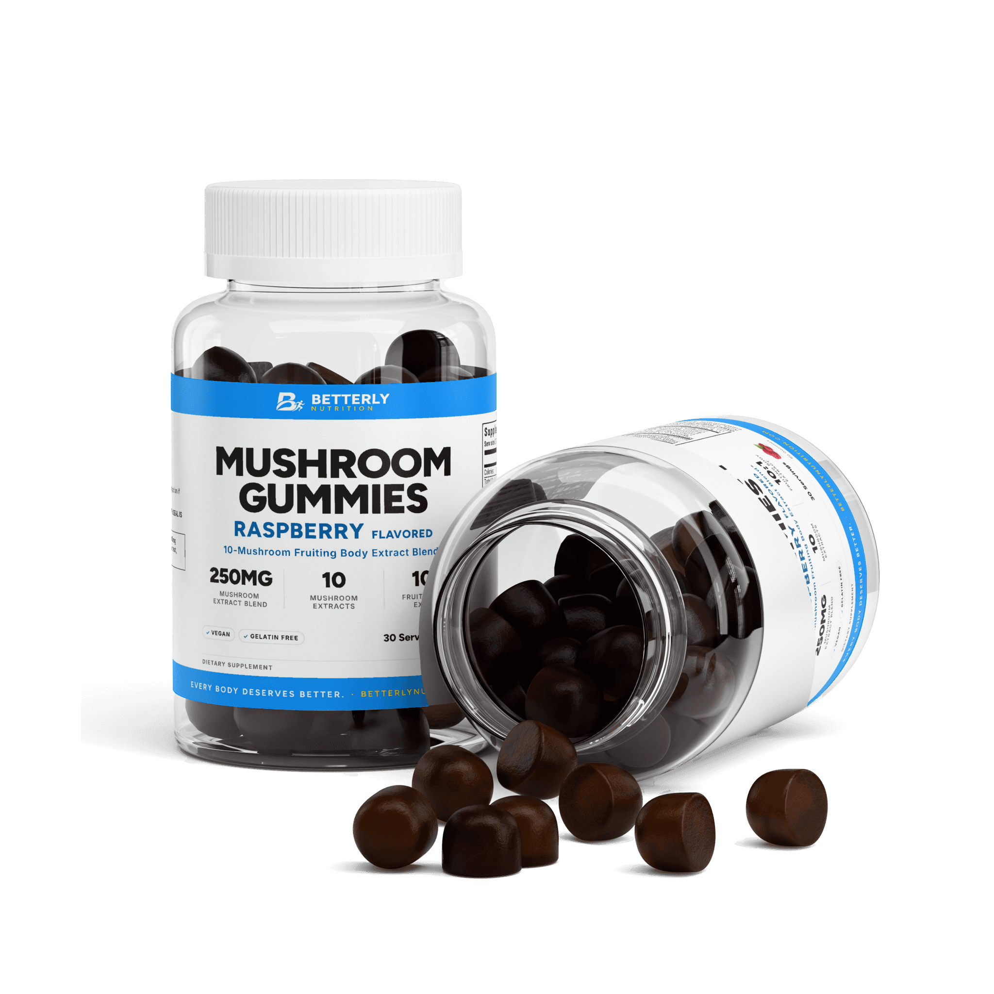Mushroom Gummies, opened to show the contents