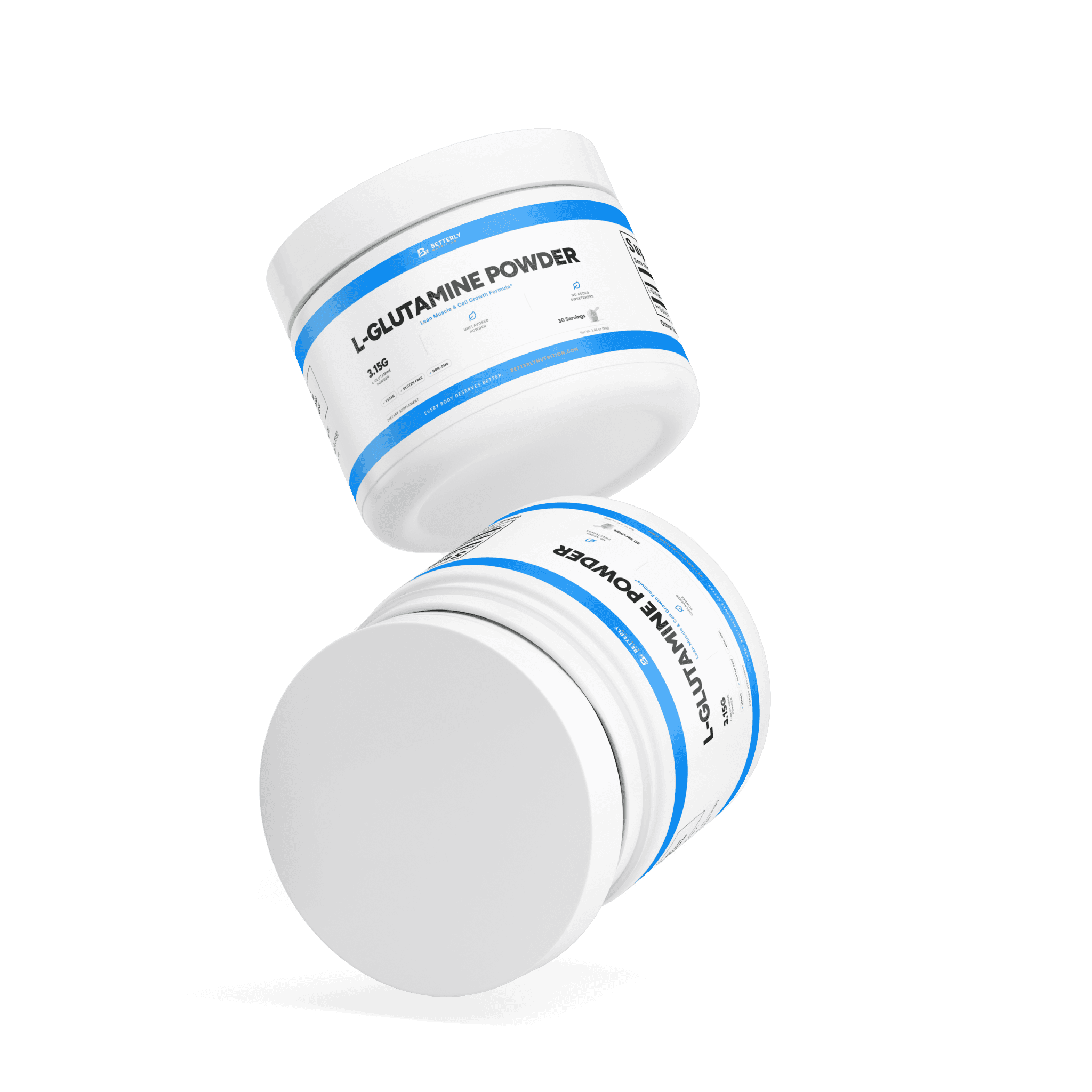 L-Glutamine Powder, stacked containers