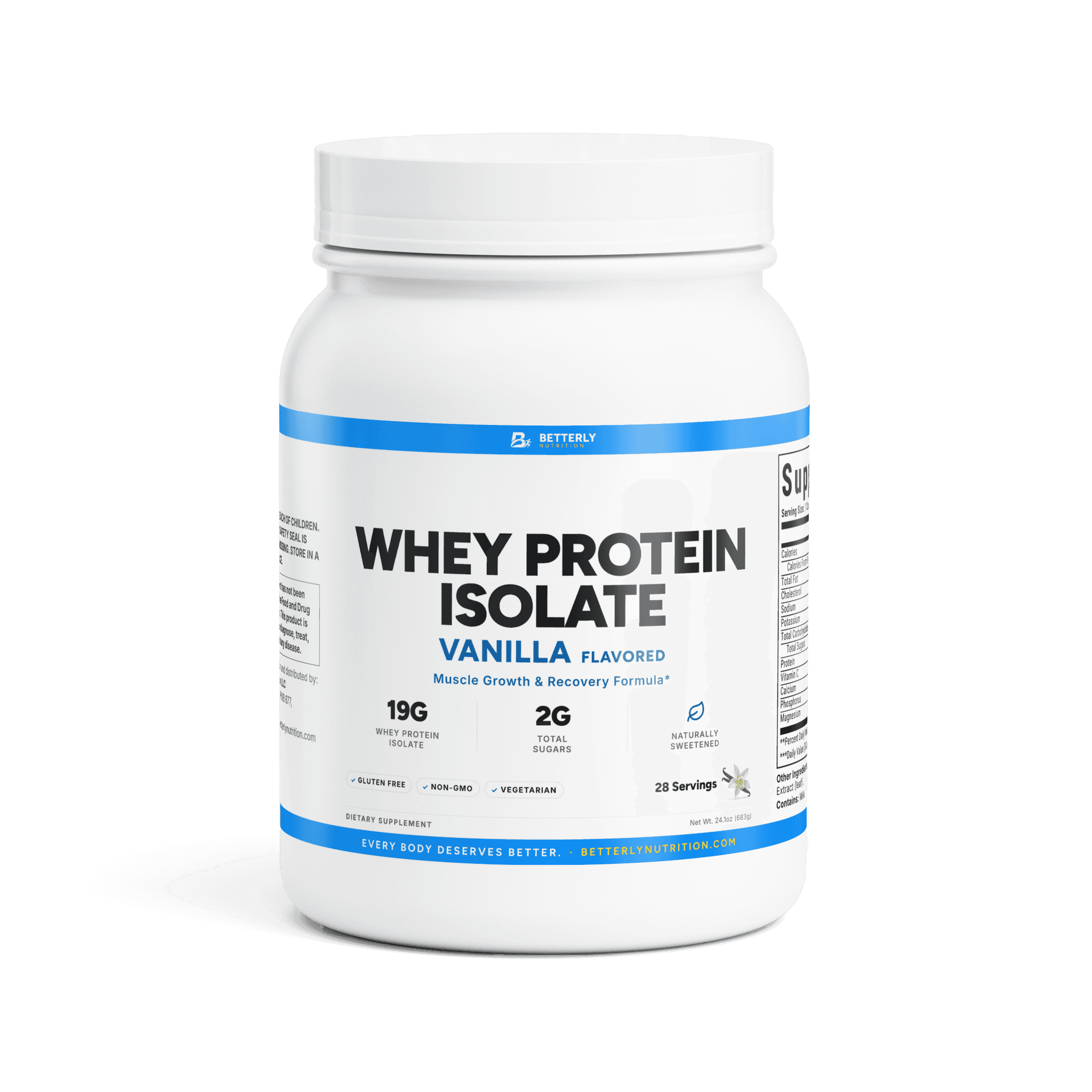 Whey Protein Isolate Powder — Vanilla, front label