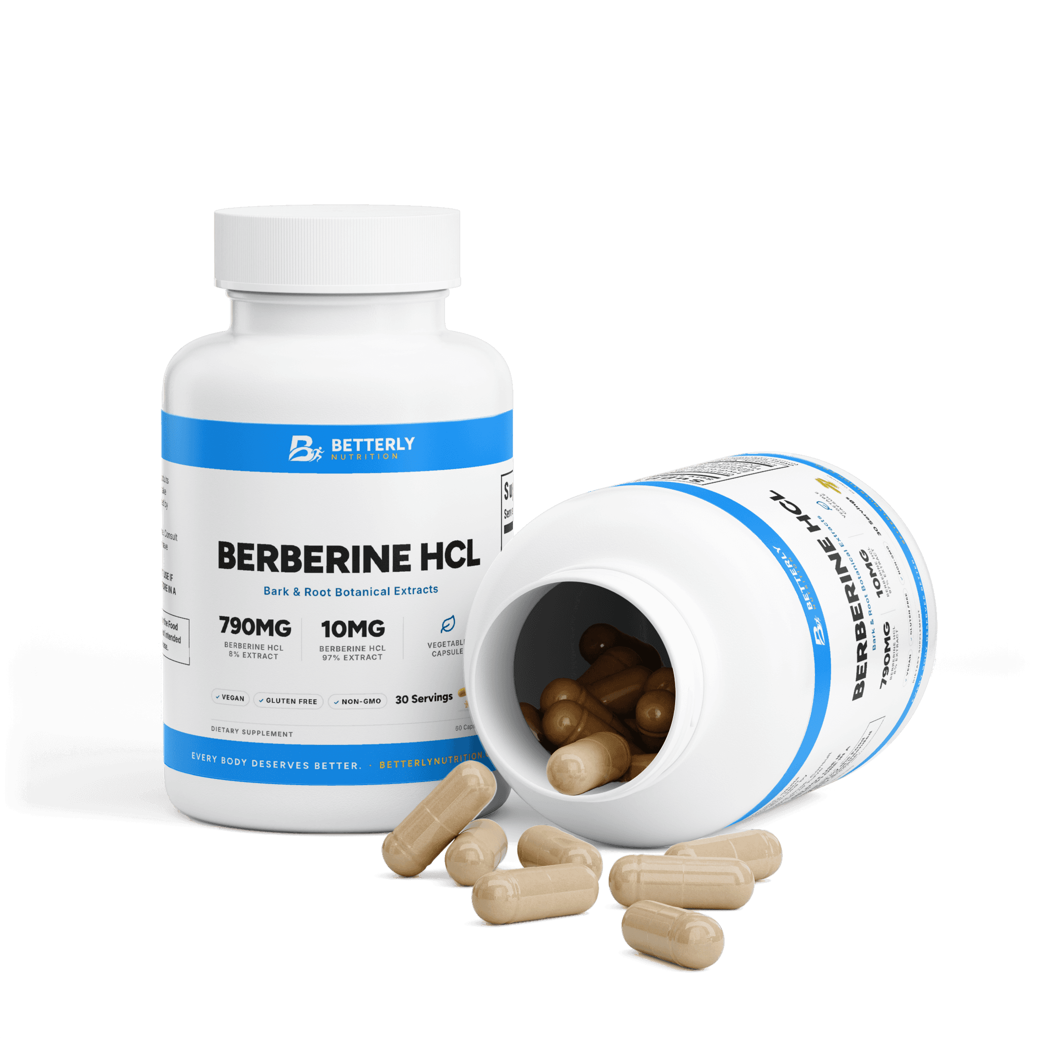 Berberine HCl Capsules, opened to show the contents