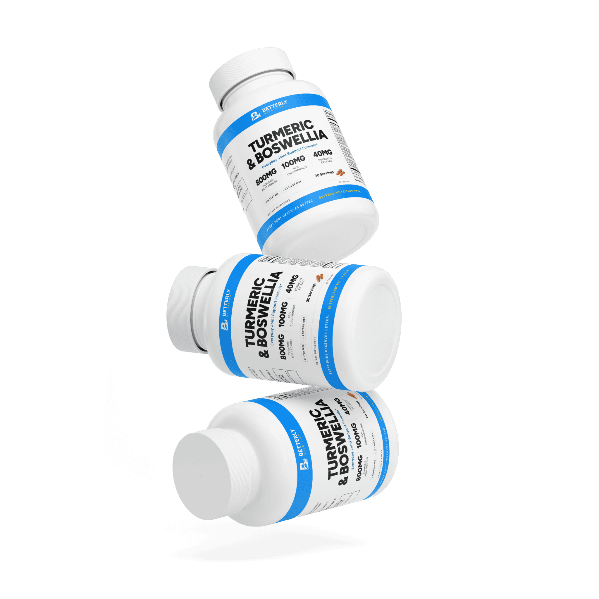 Turmeric Curcumin & Boswellia Capsules, stacked containers