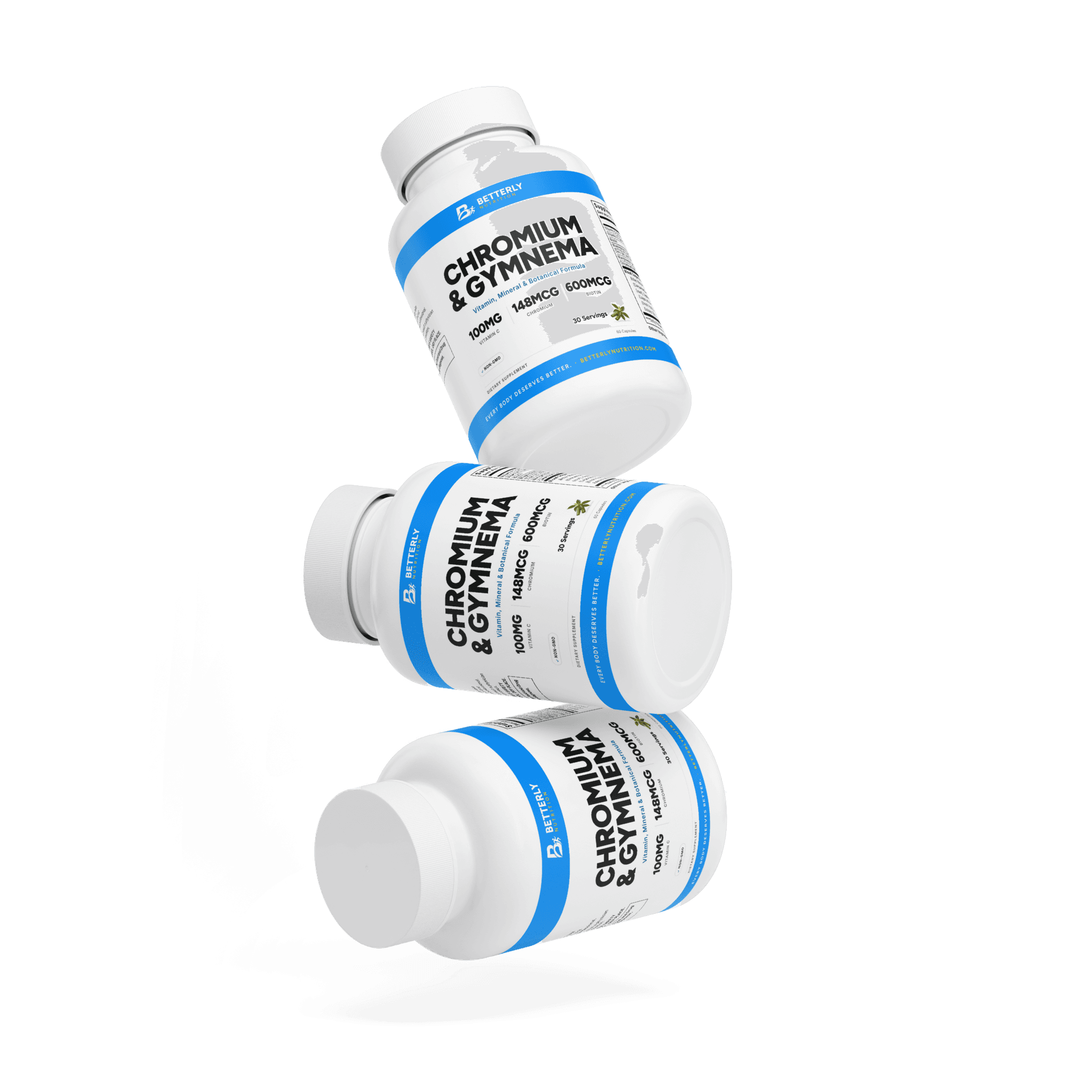 Chromium, Gymnema & Cinnamon Capsules, stacked containers